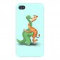 Dino Giraffe Luv Hug Dinosaur Embrace - FITS iPhone 4 4s Plastic Snap On Case