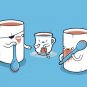 "Muggers" Funny Thug Mug Steals Teacup's Purse - Rectangle Refrigerator Magnet