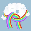 "Mr. Cloud's New Scarf" Weather Wearing Rainbow - Rectangle Refrigerator Magnet