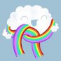 "Mr. Cloud's New Scarf" Weather Wearing Rainbow - Rectangle Refrigerator Magnet