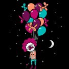 "Last Laugh" Suicide Clown Hanging From Balloons - Rectangle Refrigerator Magnet