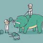 "How Bowling Balls Get Holes" Triceratops Horns - Rectangle Refrigerator Magnet