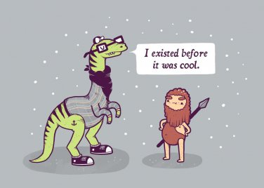 "Hipster Dino" Dinosaur Existed Before Was Cool - Rectangle Refrigerator Magnet