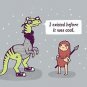 "Hipster Dino" Dinosaur Existed Before Was Cool - Rectangle Refrigerator Magnet