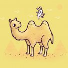 "Desert Air" Rabbit Skateboard Jump Camel Humps - Rectangle Refrigerator Magnet