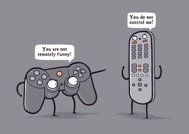 "Controlling" Video Game Controller & TV Remote - Rectangle Refrigerator Magnet