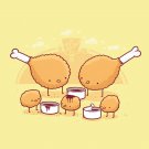 "Chicken Farm" Fried Legs & Nuggets w/ Sauce - Rectangle Refrigerator Magnet