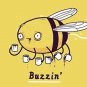 "Buzzin" Funny Bumblebee Bee Drinking Coffee - Rectangle Refrigerator Magnet