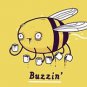 "Buzzin" Funny Bumblebee Bee Drinking Coffee - Rectangle Refrigerator Magnet