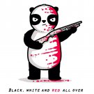"Black, White, & Red All Over" Panda Bear Funny - Rectangle Refrigerator Magnet