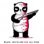 "Black, White, & Red All Over" Panda Bear Funny - Rectangle Refrigerator Magnet