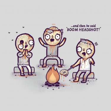 "Zombie Tales" Campfire Stories While Roasting Brain Over Fire - Vinyl Sticker