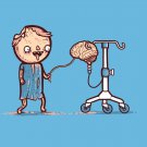 "Zombie Drip" Hospital Zombie w/ Brain IV Funny Cartoon - Vinyl Sticker