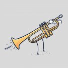 "Toot" Funny Musical Instrument Trumpet Fart Out Horn - Vinyl Sticker