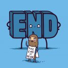 "The End Is Near" Doomsday Man w/ "END" Word Funny Cartoon - Vinyl Sticker