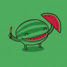 "Slice of Happiness" Watermelon Cut Slice Smiling Cartoon - Vinyl Sticker