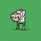 "Self Sufficient" Zombie Eating His Own Brain Funny Cartoon - Vinyl Sticker