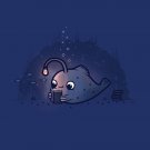 "Reading Light" Deep Sea Angler Fish w/ Light Lure Reading Book - Vinyl Sticker