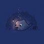 "Reading Light" Deep Sea Angler Fish w/ Light Lure Reading Book - Vinyl Sticker