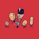 "Nut Cracker" Red Soldier Doll Kicking Walnuts & Peanuts - Vinyl Sticker