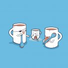 "Muggers" Funny Gang Thug Mug Stealing Teacup's Purse - Vinyl Sticker