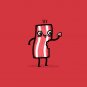 "I'm Delicious" Bacon Meat Slice Eating Itself Funny - Vinyl Sticker