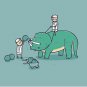"How Bowling Balls Get Holes" Dinosaur Triceratops Horns Humor - Vinyl Sticker