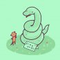 "Free Hugs" Funny Coiled Snake Offering Free Hugs to Mouse - Vinyl Sticker