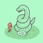 "Free Hugs" Funny Coiled Snake Offering Free Hugs to Mouse - Vinyl Sticker