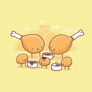"Chicken Farm" Fried Chicken Legs & Nuggets w/ Sauce Funny - Vinyl Sticker