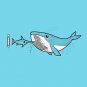 "Barnacle Beard" Funny Humpback Whale & Sword Fish Marlin Barber - Vinyl Sticker