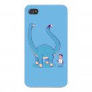 "Someone On Your Level" Dinosaur Painted - FITS iPhone 4 4s Plastic Snap On Case