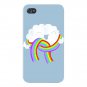 "Mr. Cloud's New Scarf" Wearing Rainbow - FITS iPhone 4 4s Plastic Snap On Case