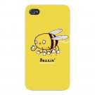 "Buzzin" Funny Bumblebee Drinking Coffee - FITS iPhone 4 4s Plastic Snap On Case