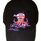 "Octosushi" Octopus Chef Cutting Tentacles Into Sushi - Black Adjustable Cap Hat