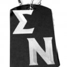 Military Dog Tag Metal Chain Necklace - Fraternity House Greek Symbol Sigma Nu