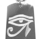 Military Dog Tag Metal Chain Necklace - Eye of Ra Re Ancient Egyptian Sun God