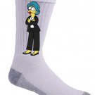 Funny Cartoon & Political TV Show Donut Parody Character 3 - Crew Socks Pair