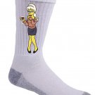 Funny Cartoon & Political TV Show Donut Parody Character 2 - Crew Socks Pair