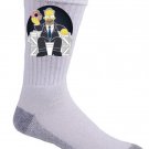Funny Cartoon & Political TV Show Donut Parody Character 1 - Crew Socks Pair