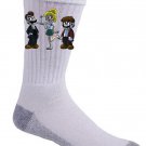 Video Game Parody Vampire Blood Sucking TV Show Logo - Crew Socks Pair