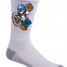 Video Game Parody "The Plungers" Comic Super Hero Character 2 - Crew Socks Pair