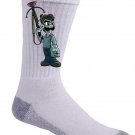Video Game Parody "Walking Plumbers" Zombie Show Character 4 - Crew Socks Pair