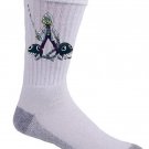 Video Game Parody "Walking Plumbers" Zombie Show Character 3 - Crew Socks Pair