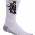 Italian Plumbers Video Game Parody "Toilet Fiction" Movie Logo - Crew Socks Pair