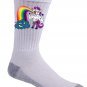 "Unicorn Rainbow Puke" w/ Smiling Cloud Funny Cartoon - Crew Socks Pair