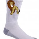 "Lion" Big Cat Animal King of the Jungle Standing Pose - Crew Socks Pair