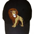 "Lion" Big Cat Animal King of the Jungle Standing - Black Adjustable Cap Hat