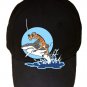 "Pirate Giraffe" Riding Shark Jumping From Water - Black Adjustable Cap Hat