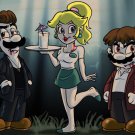 Video Game Parody Vampire Blood Sucking TV - Plywood Wood Print Poster Wall Art